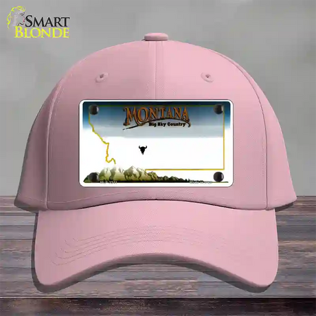 Montana State Blank Novelty License Plate Hat Cotton / Pink