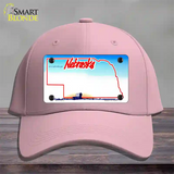 Nebraska State Blank Novelty License Plate Hat Cotton / Pink