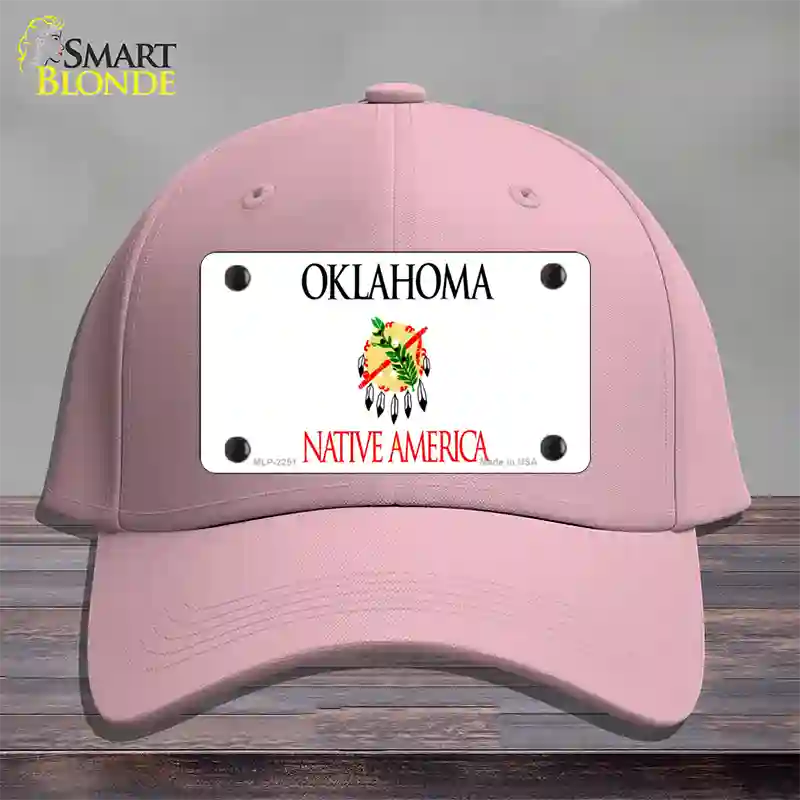 Oklahoma State Blank Novelty License Plate Hat Cotton / Pink