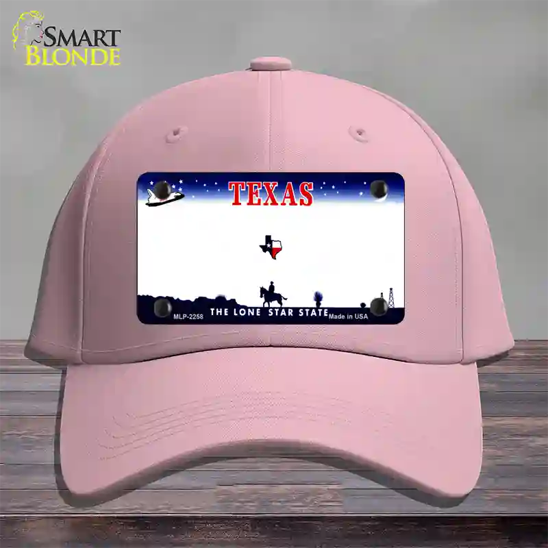 Texas State Blank Novelty License Plate Hat Cotton / Pink