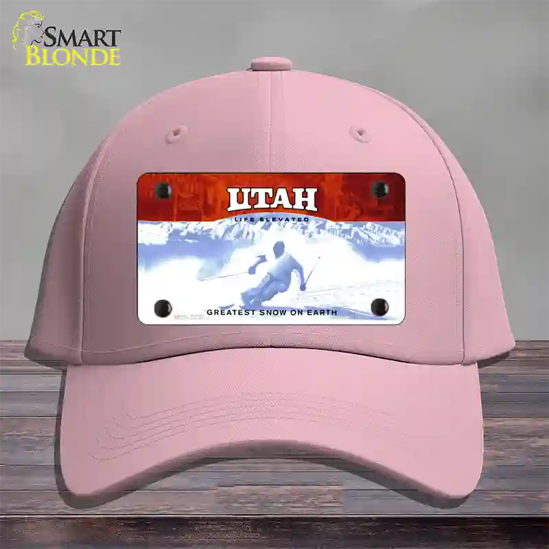 Utah State Blank Novelty License Plate Hat Cotton / Pink