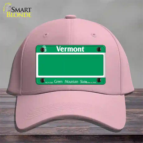 Vermont State Blank Novelty License Plate Hat Cotton / Pink