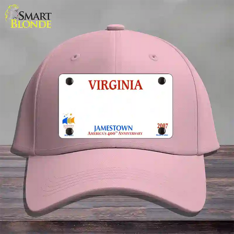 Virginia State Blank Novelty License Plate Hat Cotton / Pink