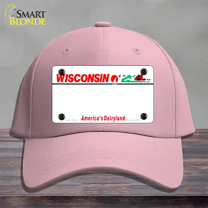 Wisconsin State Blank Novelty License Plate Hat Cotton / Pink