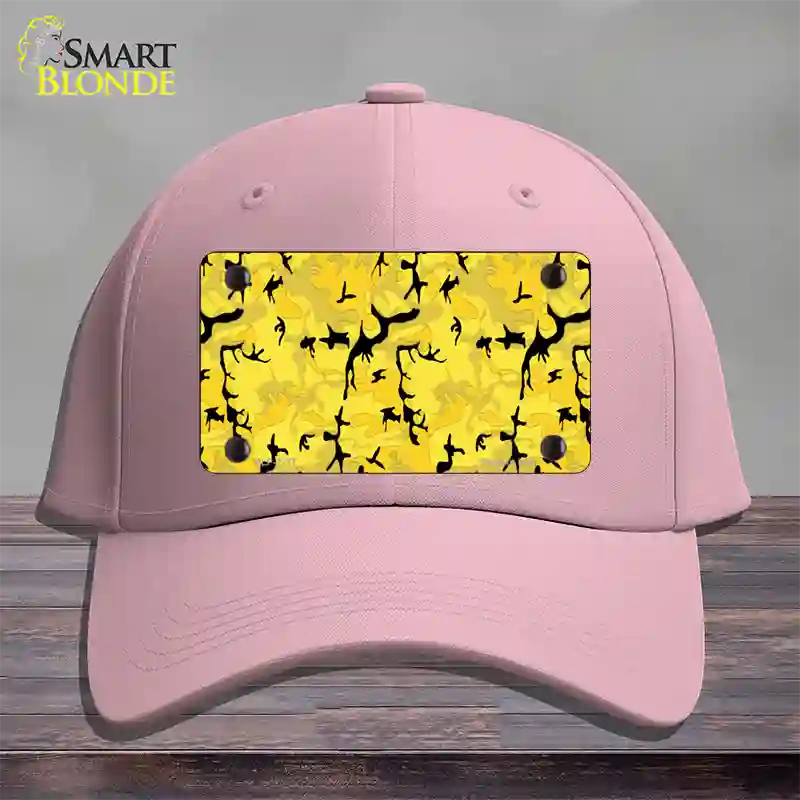 Yellow Camouflage Novelty License Plate Hat Cotton / Pink