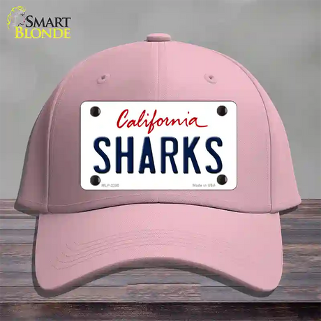 Sharks California State Novelty License Plate Hat Cotton / Pink