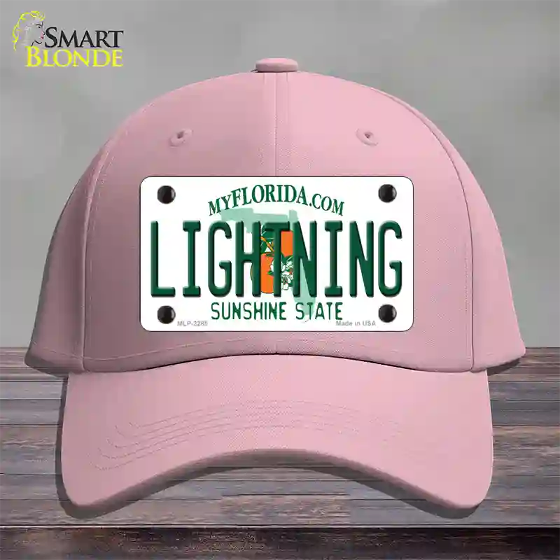 Lightning Florida State Novelty License Plate Hat Cotton / Pink