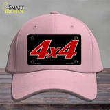 4 X 4 Black Novelty License Plate Hat Cotton / Pink