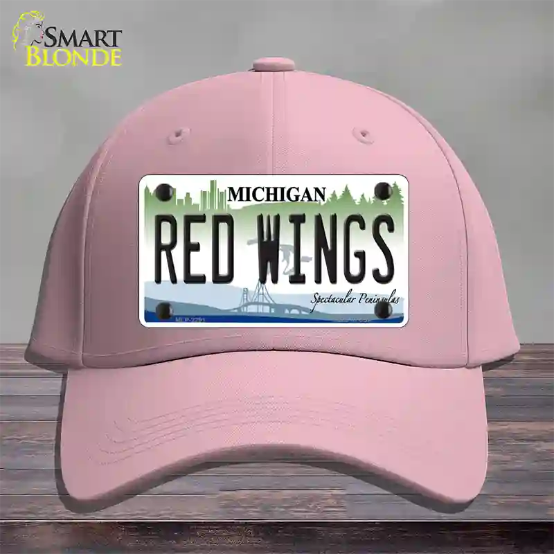 Redwings Michigan State Novelty License Plate Hat Cotton / Pink