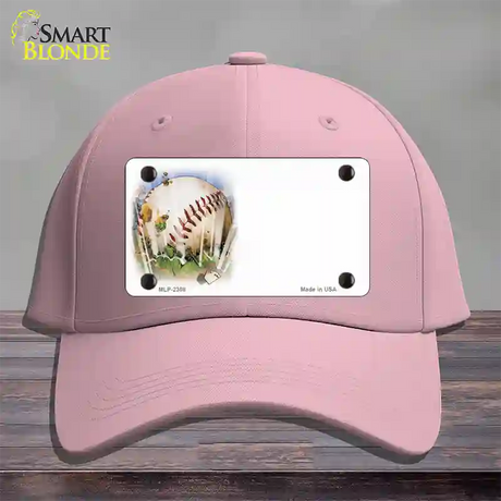 Baseball Offset Novelty License Plate Hat Cotton / Pink