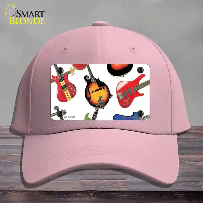 Guitars White Novelty License Plate Hat Cotton / Pink