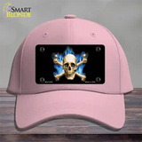 Blue Flame And Crossbones Novelty License Plate Hat Cotton / Pink