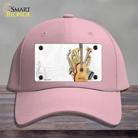 Musical Instruments Offset Novelty License Plate Hat Cotton / Pink