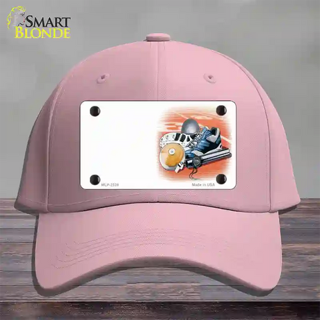 Track And Field Offset Novelty License Plate Hat Cotton / Pink