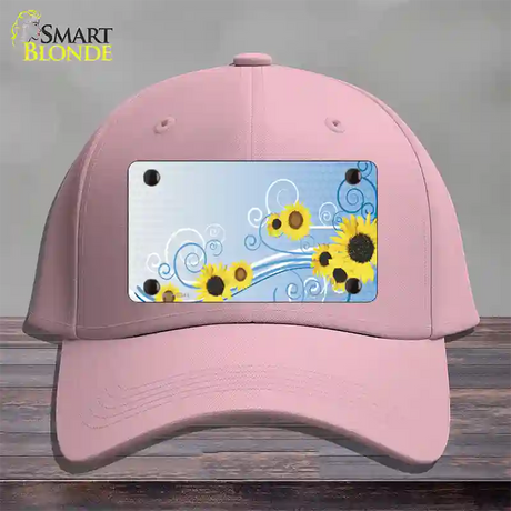 Sunflowers Novelty License Plate Hat Cotton / Pink