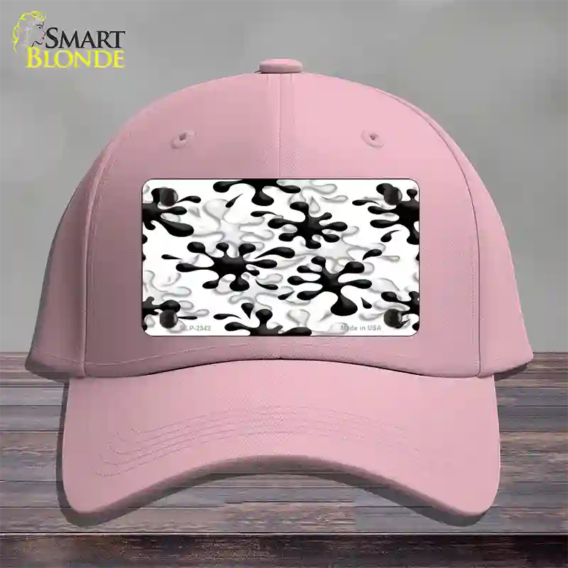 Splatter Black White Novelty License Plate Hat Cotton / Pink