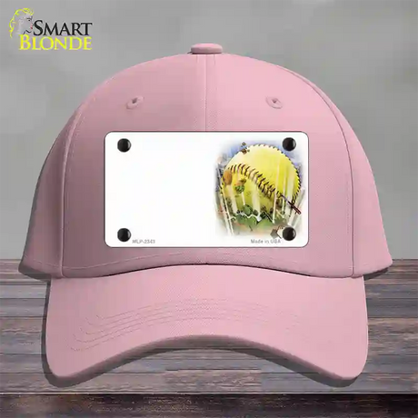 Softball Offset Novelty License Plate Hat Cotton / Pink