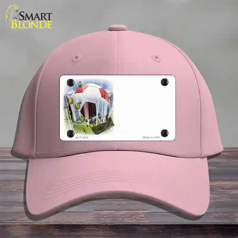 Soccer Ball Offset Novelty License Plate Hat Cotton / Pink