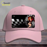 Racing Pin Up Girl Novelty License Plate Hat Cotton / Pink