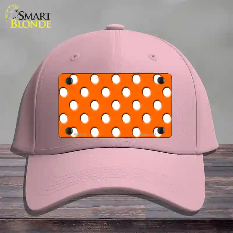 White Polka Dots Orange Novelty License Plate Hat Cotton / Pink