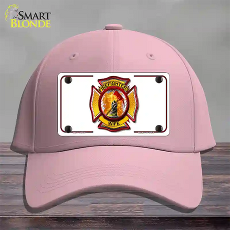 Firefighters Wife Novelty License Plate Hat Cotton / Pink