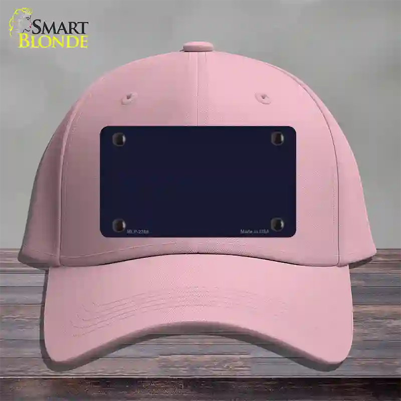 Navy Blue Solid Novelty License Plate Hat Cotton / Pink