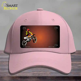 Dirt Bike Rider Offset Novelty License Plate Hat Cotton / Pink