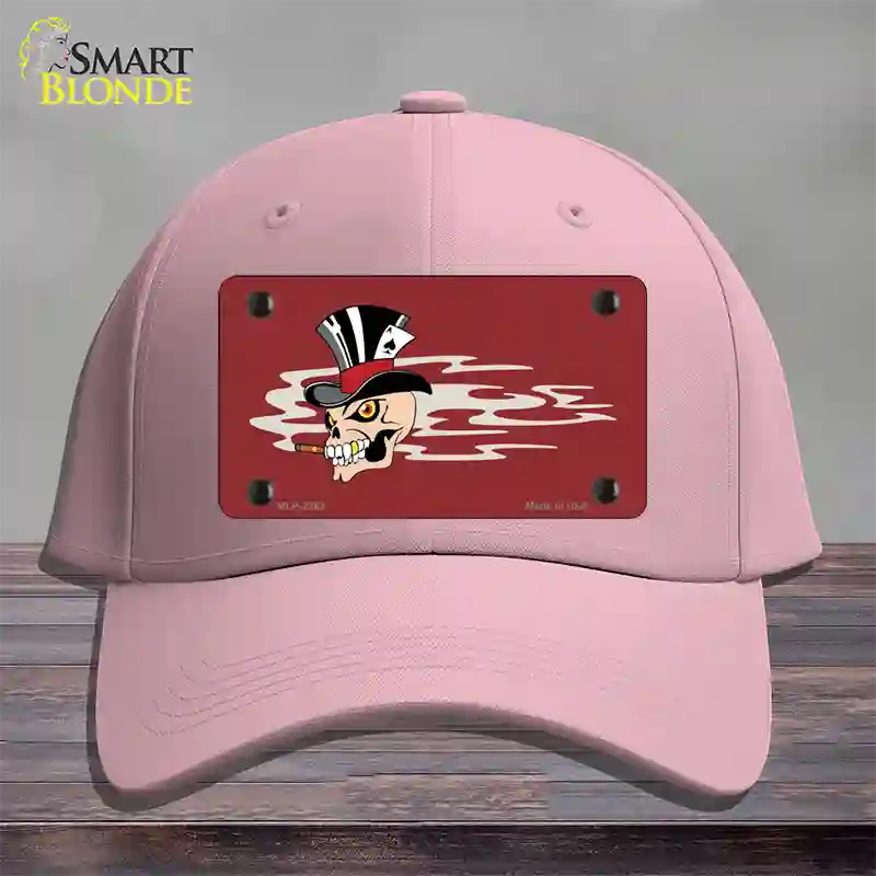 Smokin Joker Top Hat Skull Offset Novelty License Plate Hat Cotton / Pink