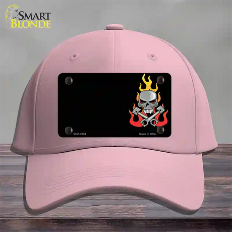 Gear Head Skull Offset Novelty License Plate Hat Cotton / Pink