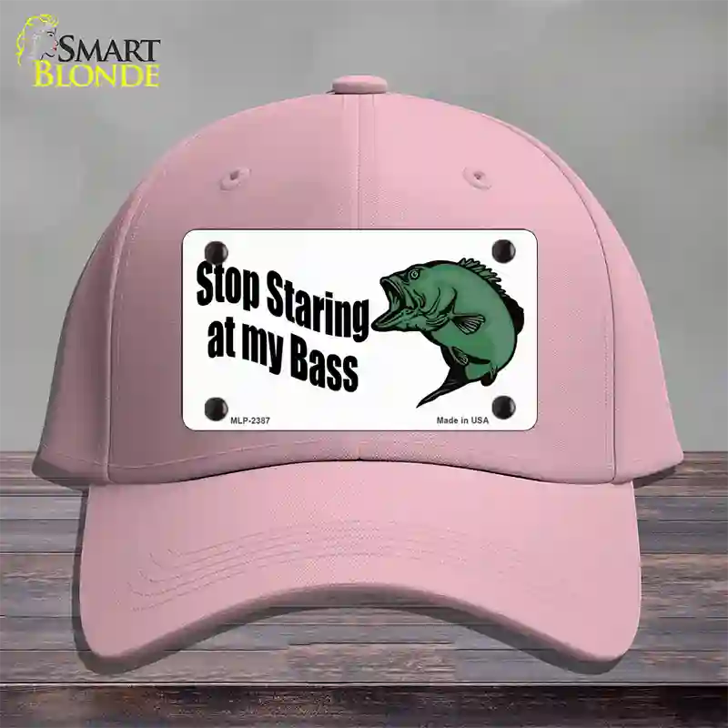 Stop Staring At My Bass Novelty License Plate Hat Cotton / Pink