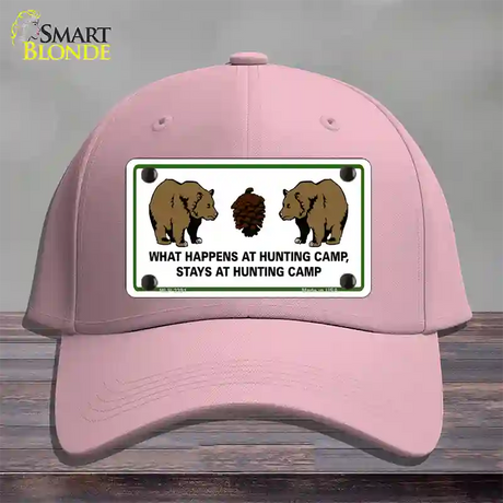 What Happens At Camp Novelty License Plate Hat Cotton / Pink