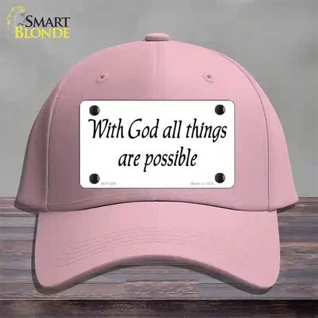 All Things Possible Novelty License Plate Hat Cotton / Pink