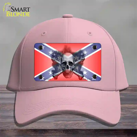 Confederate Flag Skull Novelty License Plate Hat Cotton / Pink