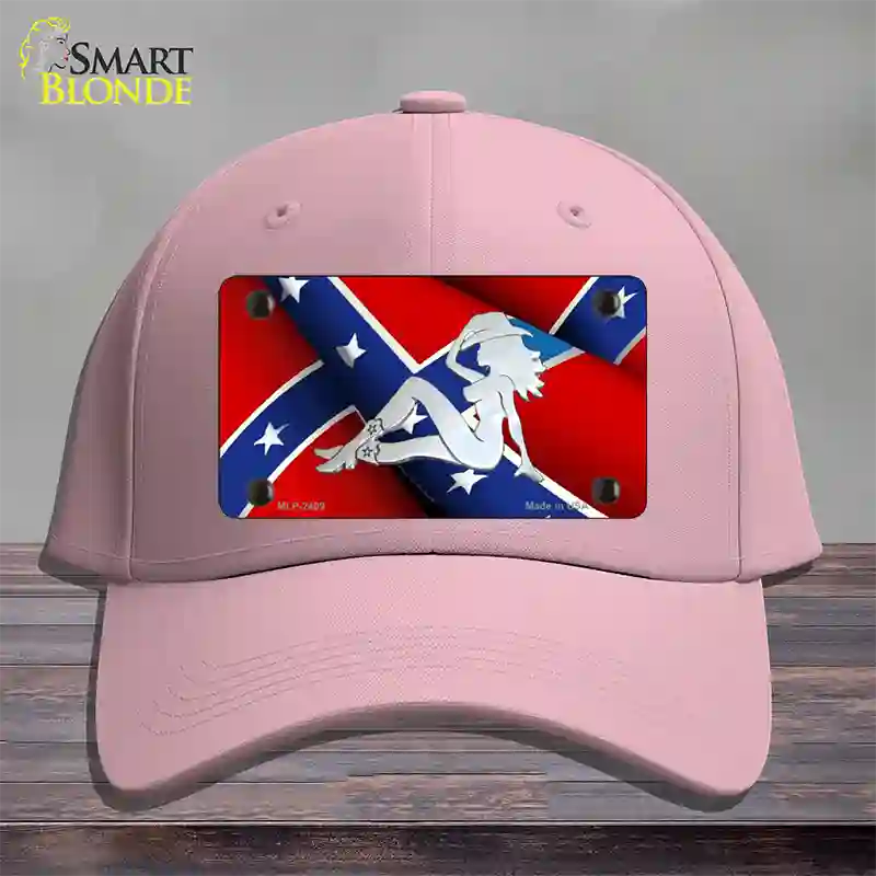 Rebel Flag Mudflap Cowgirl Novelty License Plate Hat Cotton / Pink