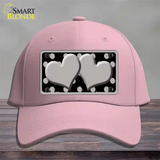 Grey Black Polka Dot Grey Center Hearts Novelty License Plate Hat Cotton / Pink