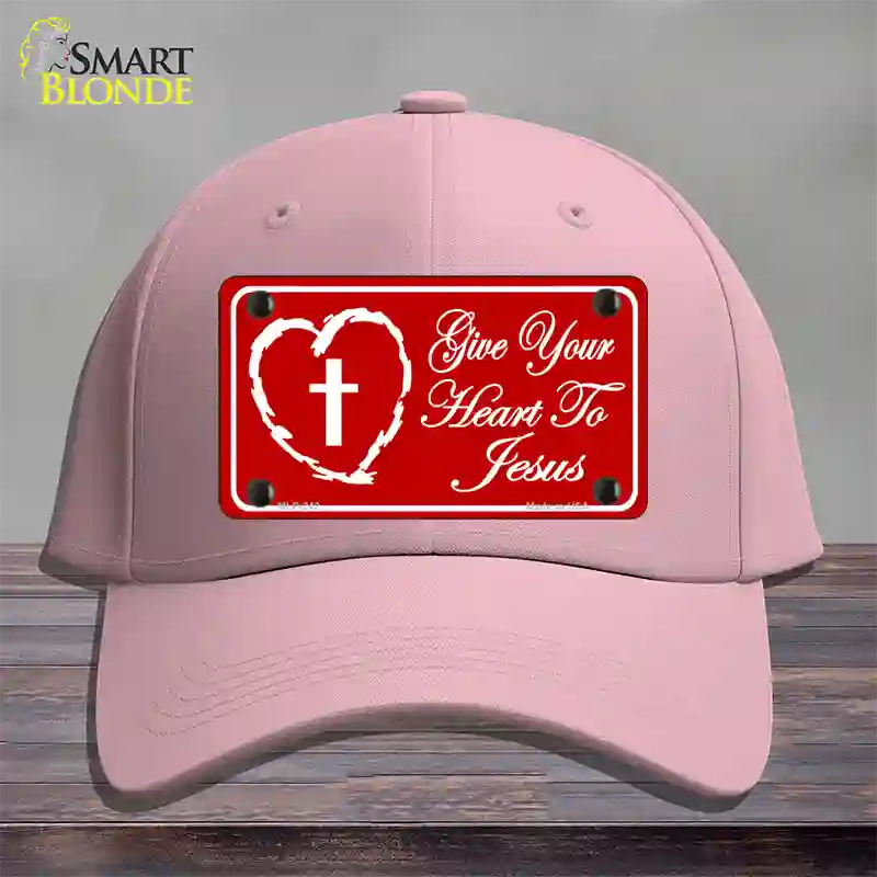 Give Your Heart To Jesus Novelty License Plate Hat Cotton / Pink