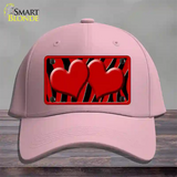 Red Black Zebra Red Centered Hearts Novelty License Plate Hat Cotton / Pink