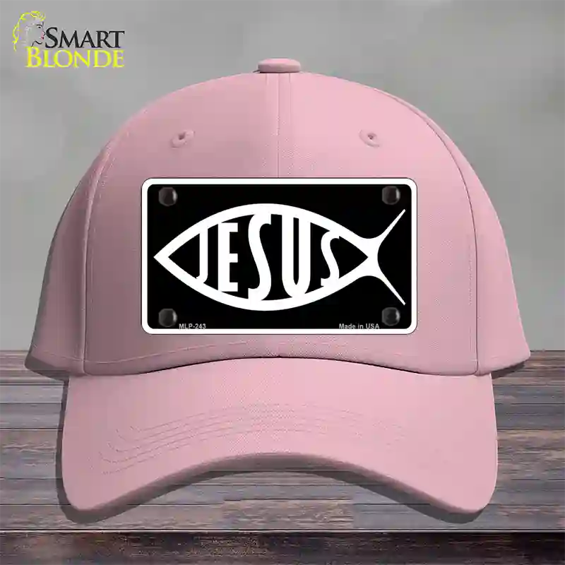 Jesus Fish Novelty License Plate Hat Cotton / Pink