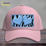 Light Blue Black Zebra Light Blue Centered Hearts Novelty License Plate Hat Cotton / Pink