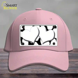 White Black Giraffe White Centered Hearts Novelty License Plate Hat Cotton / Pink