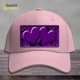 Purple Black Giraffe Purple Centered Hearts Novelty License Plate Hat Cotton / Pink