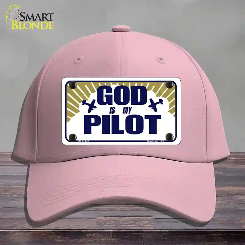 God Is My Pilot Novelty License Plate Hat Cotton / Pink