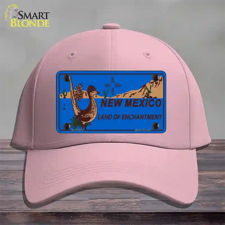 Roadrunner Blue New Mexico Novelty License Plate Hat Cotton / Pink