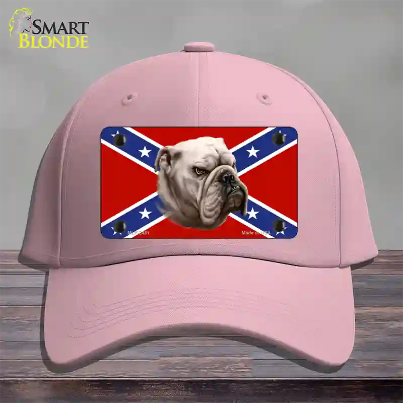 Confederate Flag Bulldog Novelty License Plate Hat Cotton / Pink