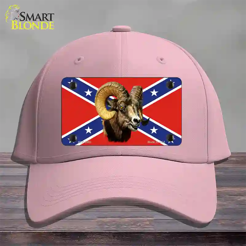 Confederate Flag Ram Novelty License Plate Hat Cotton / Pink