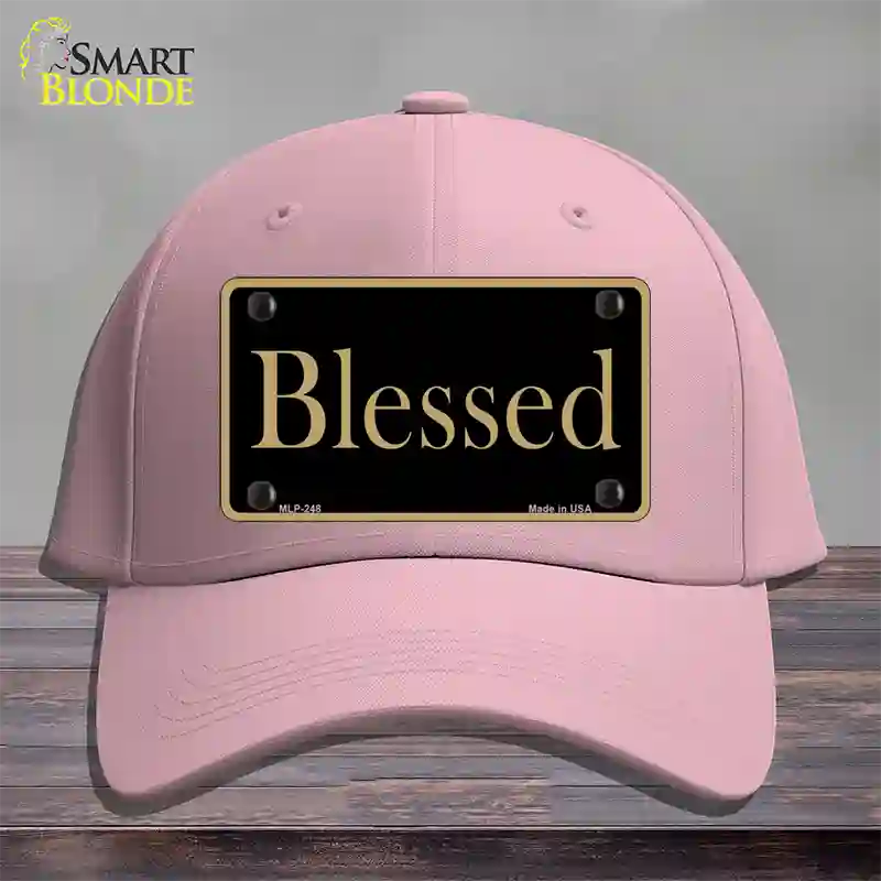 Blessed Gold Novelty License Plate Hat Cotton / Pink