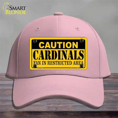 Caution Cardinals Novelty License Plate Hat Cotton / Pink