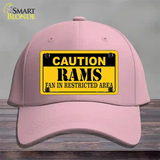 Caution Rams Novelty License Plate Hat Cotton / Pink