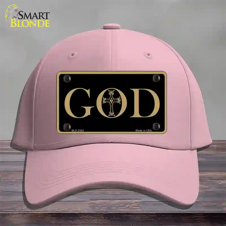 God Novelty License Plate Hat Cotton / Pink