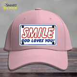 Smile God Loves You Novelty License Plate Hat Cotton / Pink